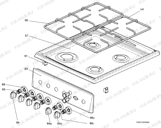 Взрыв-схема плиты (духовки) Electrolux EKG5602 - Схема узла Section 4